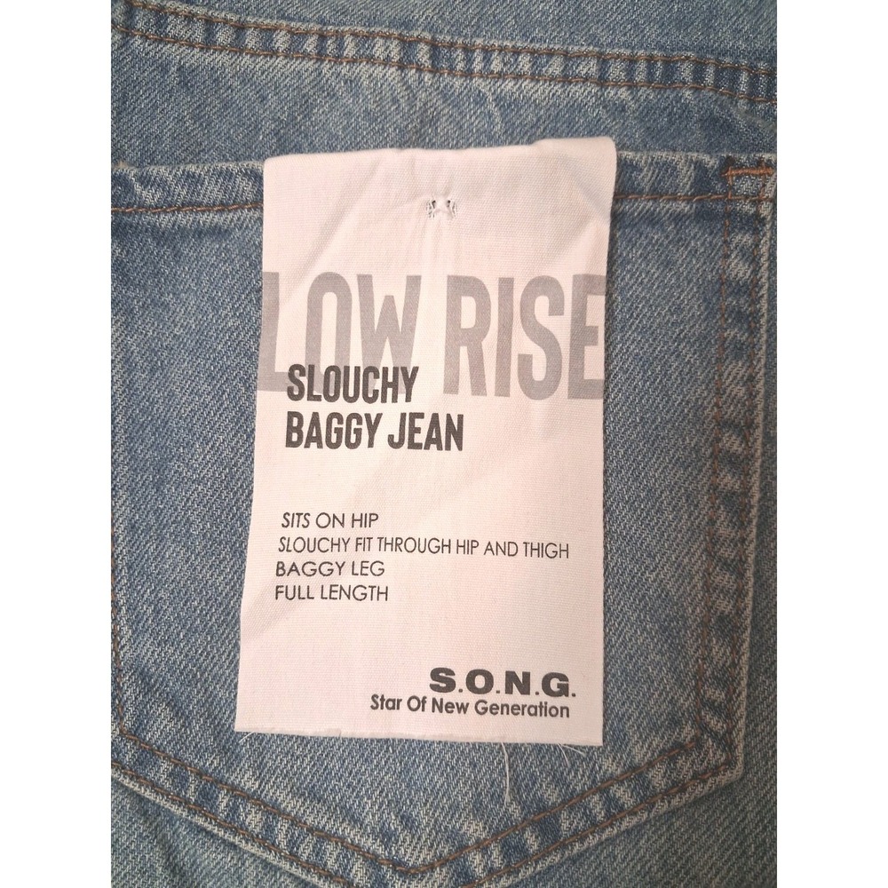 New S.O.N.G Low Rise Baggy Jeans Womens Size 9 Cotton Carpenter - Picture 6 of 8